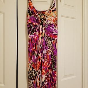 Bright patterned summer dress.